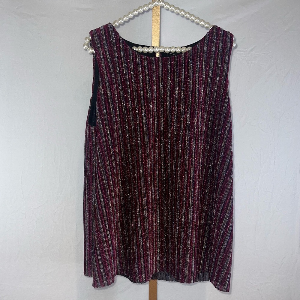 Sparkly multicolor vertical striped shirt